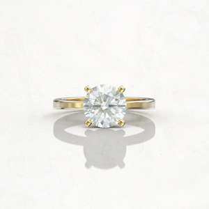 Elegante anillo de oro de 18 quilates de compromiso de moissanita redondo de 1.50Ct con ajuste clásico de 4 puntas, joyería nupcial, Fabricante Mayorista - Product Image 5