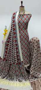 Ropa festiva Ropa DE BODA Celebraciones tradicionales Conjunto de piezas de traje con estampado de bloque de mano Ropa india y pakistaní - Product Image 2