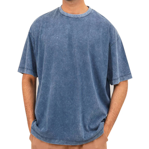 Vintage Acid Wash T-shirt Wholesale Men's 100% Cotton Vintage Acid Wash <b>Tshirt</b> Blank Oversized O Neck Quick Dry <b>Tshirts</b> - Product Image 1