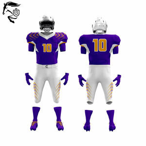 Uniformes de football américain en polyester 100% personnalisés pour adultes, clubs de jeunes, ensembles de pantalons en jersey entièrement assortis, courts pour une utilisation sportive - Product Image 1
