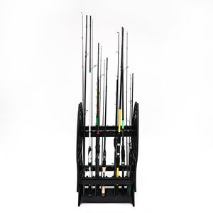 Support de cannes à pêche ABS personnalisable à 16 cannes, durable, en forme de poisson, panneau latéral compact et élégant, montage au sol, autoportant, facile - Product Image 3
