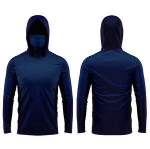 Camisas de pesca con capucha de manga larga personalizadas para hombre al por mayor, camisas de pesca con estampado de sublimación y logotipo personalizado, 100% poliéster Spandex - Product Image 3