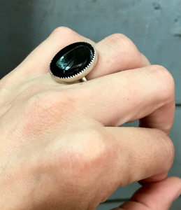 925 Sterling Silver Black Onyx <b>Ring</b> Handmade Natural Gemstone <b>Crystal</b> Women's Jewelry Custom Size for Anniversary Party Oval Cut - Product Image 4