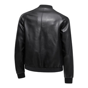 Chaqueta Casual de Hombre Primavera 2026, Diseño Sólido con Cuello Alto y Cremallera, Chaqueta Varsity Vintage con Capucha de Piel de Vaca, Diseño Frontal de Moda Otoñal - Product Image 2