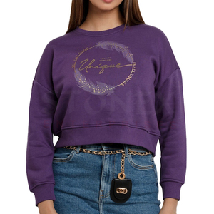 Sweat-shirt pour femme en coton 100% de haute qualité, épais, personnalisé, imprimé, style streetwear, pour l'hiver - Product Image 1