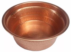 Cuenco de pedicura de cobre duradero con mango martillado a mano para aplicación en el pie - Product Image 4