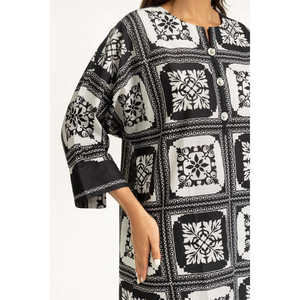 ชุดเซ็ตผ้าแคมบริคพิมพ์ลายเครป รุ่น IPST-44838 ชุดลำลอง 2 ชิ้น กางเกงขาสั้น แขนสามส่วน สำหรับฤดูใบไม้ผลิ/ฤดูร้อน มีไซส์ XS XXS - Product Image 4