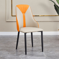 Chaise De Salle À Manger De Restaurant Minimaliste Hôtel Nordique Moderne De Luxe Métal Faux Cuir Rembourré Silla De Comedor De Lujo