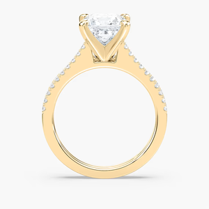 Anillo de Compromiso con Diamante Cultivado en Laboratorio, Corte Princesa, 2.50 CTW |   Bandas de Pavé |   Juego de Joyas de Oro Sólido de 14K para Novia - Product Image 4