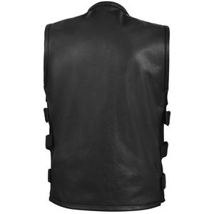Chaleco de cuero de dos tonos de alta calidad para hombre, chaleco calefactable de invierno sin mangas de talla grande con bolsillos delanteros, MOQ bajo - Product Image 4