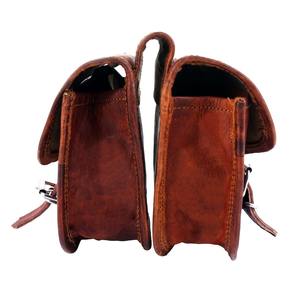 Sac de vélo unisexe en cuir véritable motif bonbon vintage double poignée supérieure de selle sac à main de vélo style tendance - Product Image 3