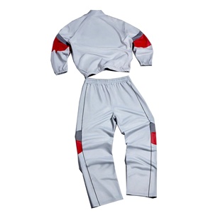 Men's High Quality Winter Two-Piece Set Breathable <b>Zip</b>-<b>Up</b> <b>Jacket</b> Reflective Stripe Solid Cotton Track Pants Plus Eco-Friendly - Product Image 2