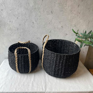 ODM OEM Eco-Friendly Bamboo Straw <b>Wicker</b> Storage <b>Basket</b> with <b>Handle</b> for Clothing Organization & Flexible Design - Product Image 4