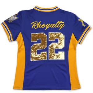 Camiseta de Fútbol SGR Azul Rey |   Camiseta Deportiva Sigma Gamma Rho 100% Poliéster |   Logotipo del Equipo Bordado Corto en la Parte Delantera/Trasera de los Hombros | - Product Image 2