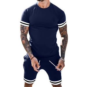 Dernier produit unique Vente en gros Survêtement d'été Tenue décontractée et confortable Survêtement d'été 100% coton à demi-manches pour hommes - Product Image 1