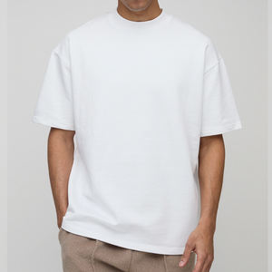 Camiseta personalizada de peso pesado de 300 gramos, Camiseta 100% para hombre, ropa de calle de gran tamaño con hombros caídos, camiseta extendida en blanco para hombre - Product Image 1