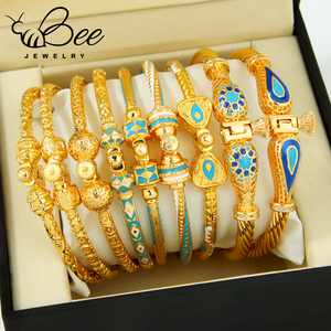 Brazaletes de Diseñador de Moda de Dubái de Alta Calidad, Chapados en Oro de 21k, Joyería de Pulsera Vintage para Bodas, para Mujeres Árabes Islámicas - Product Image 3