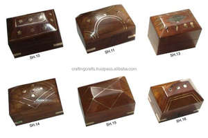 Boîte à bijoux en bois faite à la main de l'Inde à vendre boîte de montre en bois boîte-cadeau en bois en vrac en gros - Product Image 5