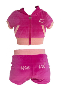 Conjuntos Deportivos de Terciopelo de Dos Piezas para Mujer, Personalizados por el Fabricante 2024, con Bordado Personalizado y Cierre de Cremallera - Product Image 4