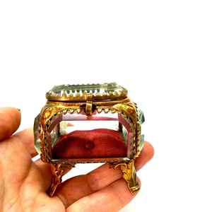 Boîte à bijoux en verre de luxe moderne boîte à bagues vente en gros anneau collier pendentif bracelet boîte à bagues de bijoux pour fiançailles boîte en verre en métal - Product Image 2