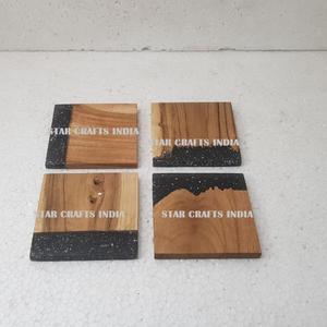 Noël naturel véritable faveur de mariage Acacia rond forme personnalisée tasse bière sous-verres maison et cuisine tapis fournitures de cuisine napperons - Product Image 3