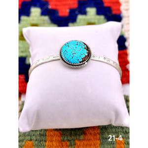 Southwest Handmade No.8 Fashion <b>Cuff</b> <b>Bracelet</b> Turquoise & Sterling <b>Silver</b> Elegant & Stylish - Product Image 3