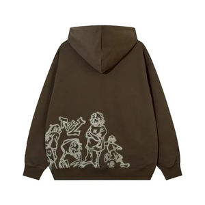 Women's Casual Oversized Heavy Fleece <b>Sweatshirt</b> Long Sleeve Graphic Print Hoodie 3D <b>Embroidery</b> OEM ODM Customized - Product Image 4