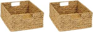 Best-Selling Eco-Friendly Water Hyacinth Woven Basket Natural Foldable <b>Collapsible</b> Kitchen <b>Storage</b> <b>Boxes</b> Wholesale - Product Image 4