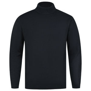 Wholesale 100% Cotton Men's Mock Neck <b>Sweater</b> Brown Stripe Anti-Wrinkle Breathable Winter Outfit Customizable Front Properties - Product Image 1