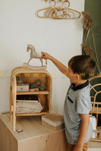 Eco Friendly Children's <b>Rattan</b> Rainbow <b>Cabinet</b> for Clothes/<b>Shoes</b>/Toy Comfortable for Kid Room - Product Image 5