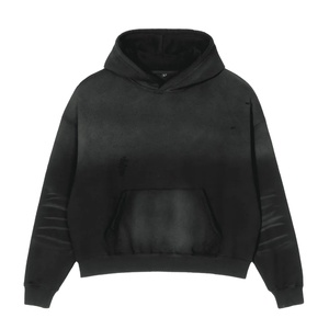 Sudadera con Capucha de Algodón de Alta Calidad, Gruesa, sin Cordones, Lavada al Ácido, con Degradado de Color Vintage - Product Image 1