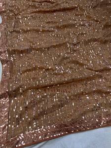 Sari de Georgette suave de diseñador con hermosas lentejuelas, Sari de desgaste de fiesta, Sari de desgaste de función de boda. - Product Image 5