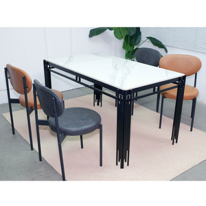 เก้าอี้ร้านอาหารสไตล์มินิมอล Verpan GAKJC-430 หุ้มหนังพร้อมขาเหล็ก - Product Image 6