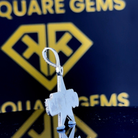 Pendentif personnalisé pour enfants Cowboys Letter Star Hip Hop, Moissanite blanche taillée, Argent sterling 925, Grade VVS, Plaqué platine, 2-4