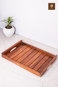 Plateau en bois nouvellement arrivé avec poignée plateau de service en bois massif poli naturel à vendre par les exportateurs - Product Image 2