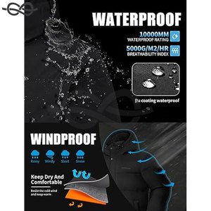 เสื้อโค้ทแจ็กเก็ตขนเป็ดอบอุ่นสำหรับผู้ชาย, เสื้อโค้ทกันน้ำปกตั้งมีฉนวนหนาและกันลมสำหรับสภาพอากาศที่หนาวจัด - Product Image 3