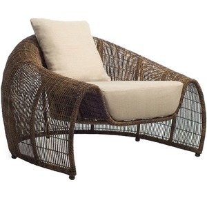 Ensemble de mobilier d'extérieur de luxe en trois pièces, chaise en rotin et bois massif, résistant aux intempéries, pour villa, cour, jardin, salon de jardin - Product Image 3