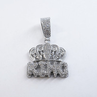 Collier pendentif couronne de roi hip-hop avec strass et chaîne cubaine, prêt à être expédié, bijoux de rappeur pour hommes