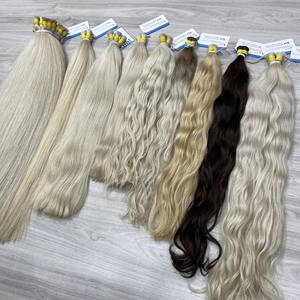 Extensiones de cabello humano crudo 100% doble dibujado de varios colores cabello ruso liso a granel de la mejor calidad - Product Image 3