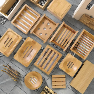 Polished Wooden Rectangle <b>Soap</b> <b>Dishes</b> with Multifunction for Bathroom and Kitchen Tabletop Bar <b>Soap</b> Holder for Shower - Product Image 3