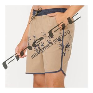 Short de surf en polyester à séchage rapide pour hommes, vêtements de plage décontractés confortables avec motif solide, léger, expédition rapide - Product Image 3