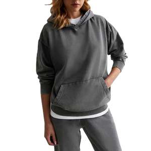 Ligero mejor venta en línea mujeres ácido lavado sudaderas Streetwear logotipo personalizado manga larga Sudadera con capucha para las mujeres - Product Image 1