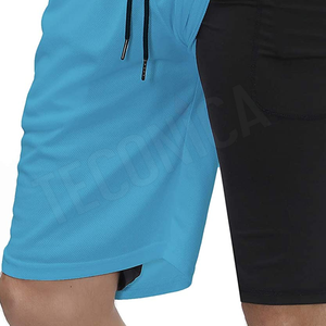 Shorts de sport en toile noire avec logo brodé personnalisé, pour hommes, de haute qualité, décontractés, athlétiques, respirants - Product Image 4