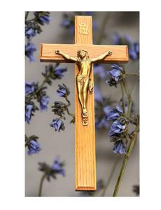 Crucifix en laiton et en bois artisanal, croix chrétienne, décoration murale, décoration religieuse pour l'église et la maison - Product Image 1