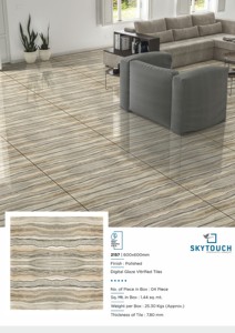 Carrelage de sol en bois veiné brun clair design pour chambre à coucher très exigeant Carrelage en porcelaine émaillée polie de 8.5mm d'épaisseur - Product Image 6