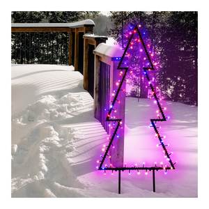 Sapin de Noël WONDER 100 LED avec lumières rouges, bleues et blanc chaud IP44 68377 L55 D6 H150 cm 14 jeux de lumières - pour de nombreux arbres - Product Image 3