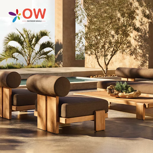 Giải trí ngoài trời Vườn ghế <span class=keywords><strong>sofa</strong></span> cho phòng khách đồ nội thất sân vườn ngoài trời đặt Gỗ Tếch ngoài trời <span class=keywords><strong>sofa</strong></span> <span class=keywords><strong>Set</strong></span> - Product Image 1