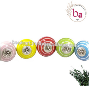 Boutons en céramique ligne blanche pour armoires modernes commodes armoires tiroirs salles de bains salons-qualité d'exportation Inde poignée tirer - Product Image 1