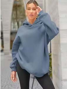 Sweat à capuche surdimensionné personnalisé unisexe pour femmes en coton de haute qualité conçu pour les vêtements grande taille Logo avant Position - Product Image 4
