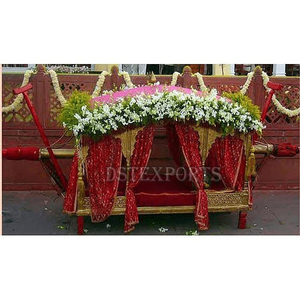 Doli Tradicional Profesional Simple para Bodas Indias, Entrada de la Novia en Bodas Asiáticas, Hermoso Doli/Palki de Madera Tallado a Mano - Product Image 2